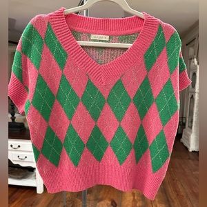 Women’s Diamond Pattern Sweater Vest Size Small